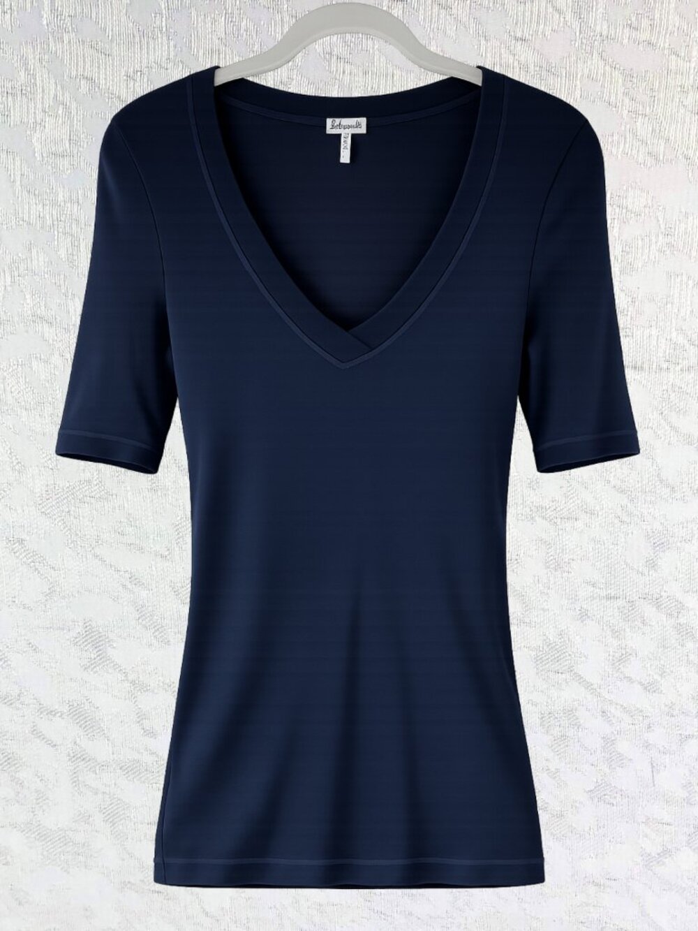 Splendid Navy Blue Pima Cotton Modal V -Neck Short Sleeve Tee Top Size M